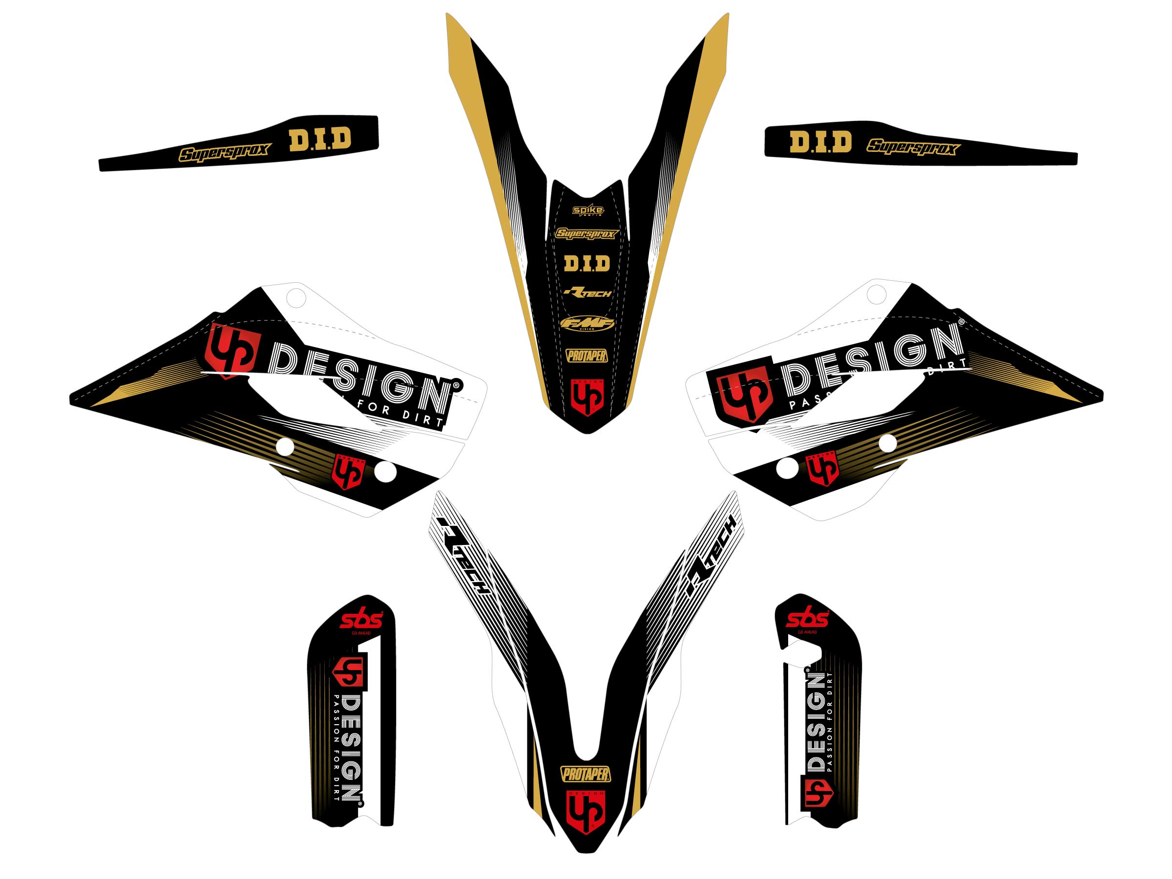 Kit Déco UP SPIKE HUSQVARNA TC 85 (2014) Noir-Blanc