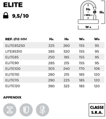 ELITE 85250 - Antivol U SRA