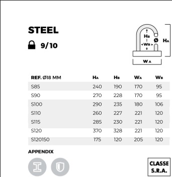 STEEL S120 - Antivol U SRA