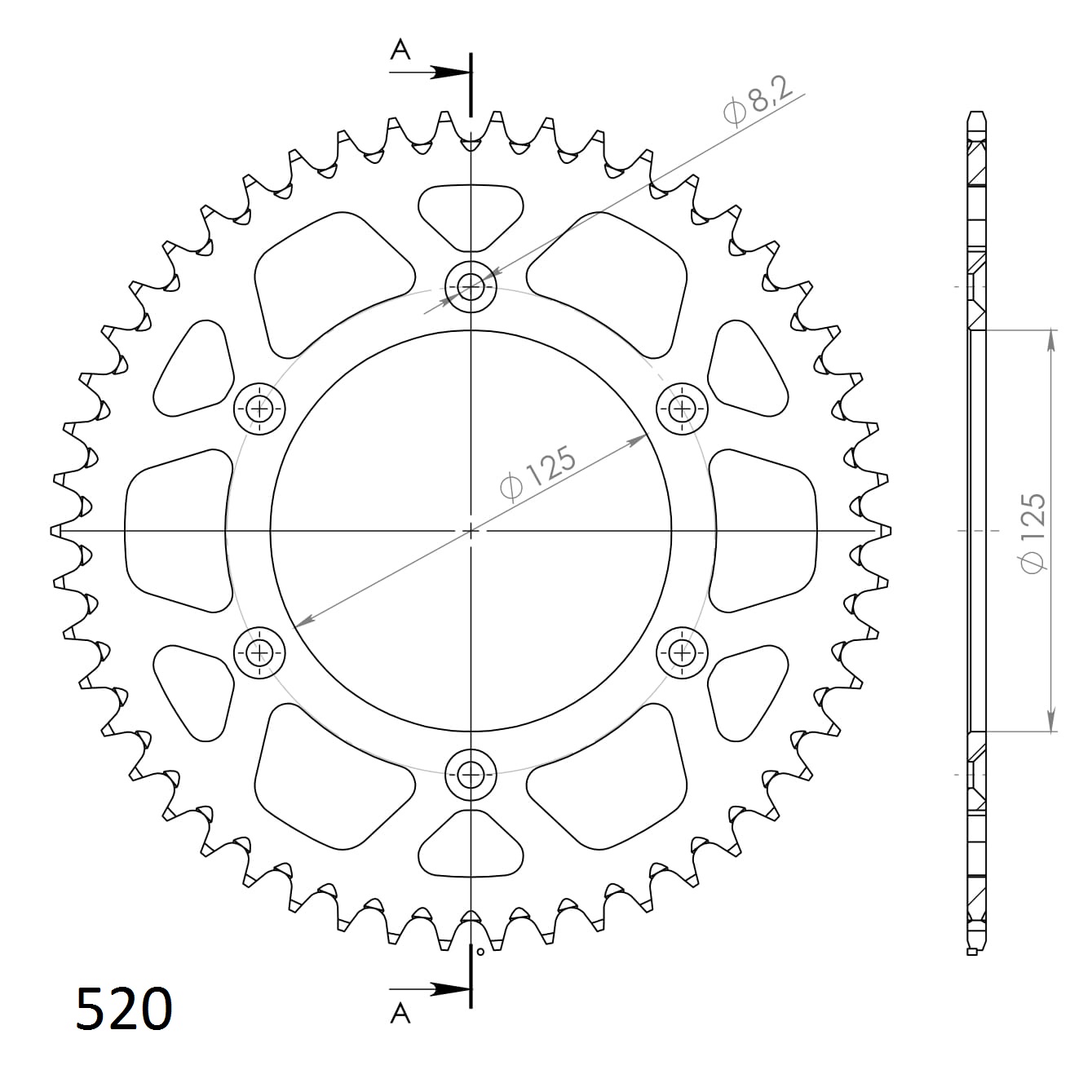 Couronne Alu SUPERSPROX RAL-8000:50  ROUGE