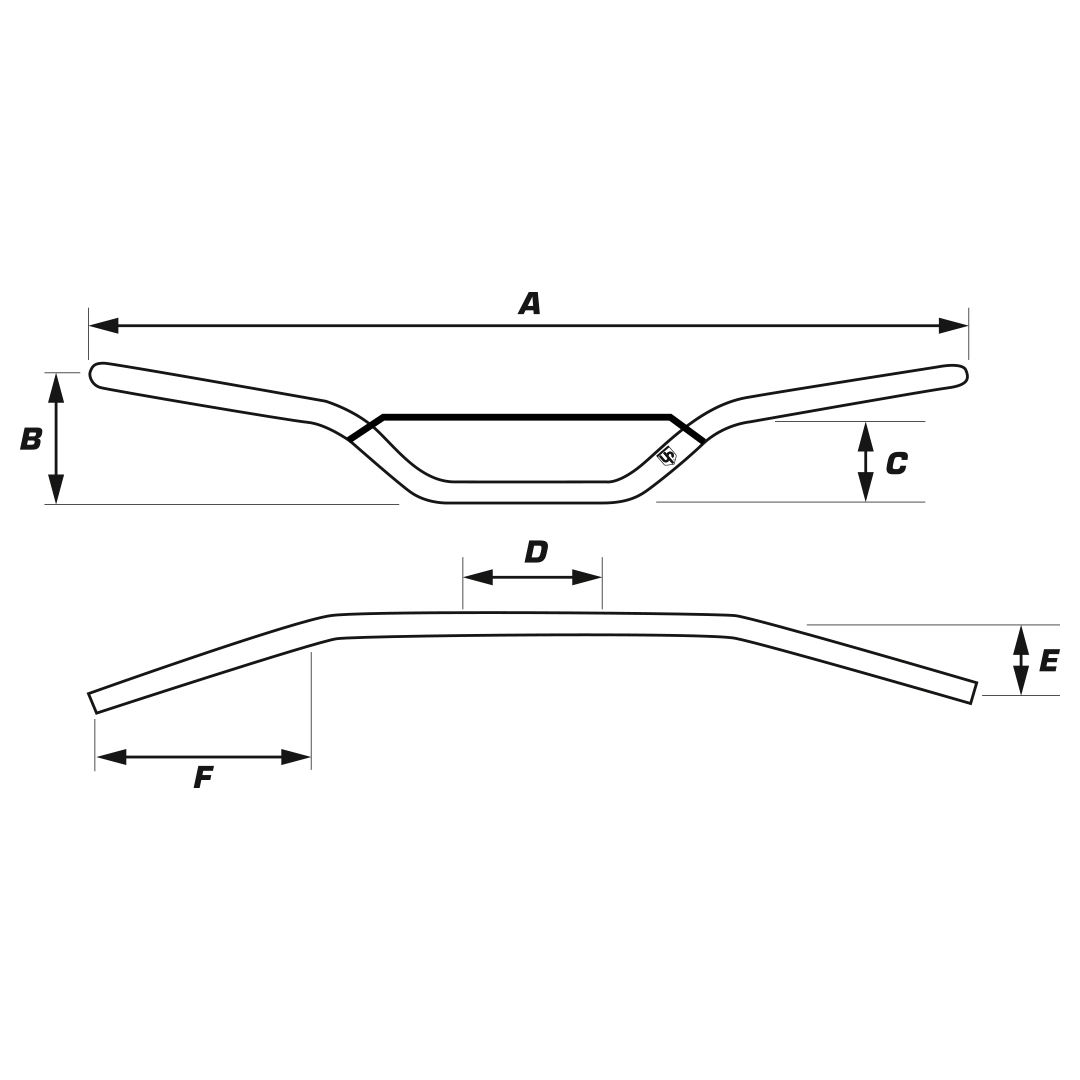 Guidon Alu UP Design MX Type CR 28.6MM Rouge